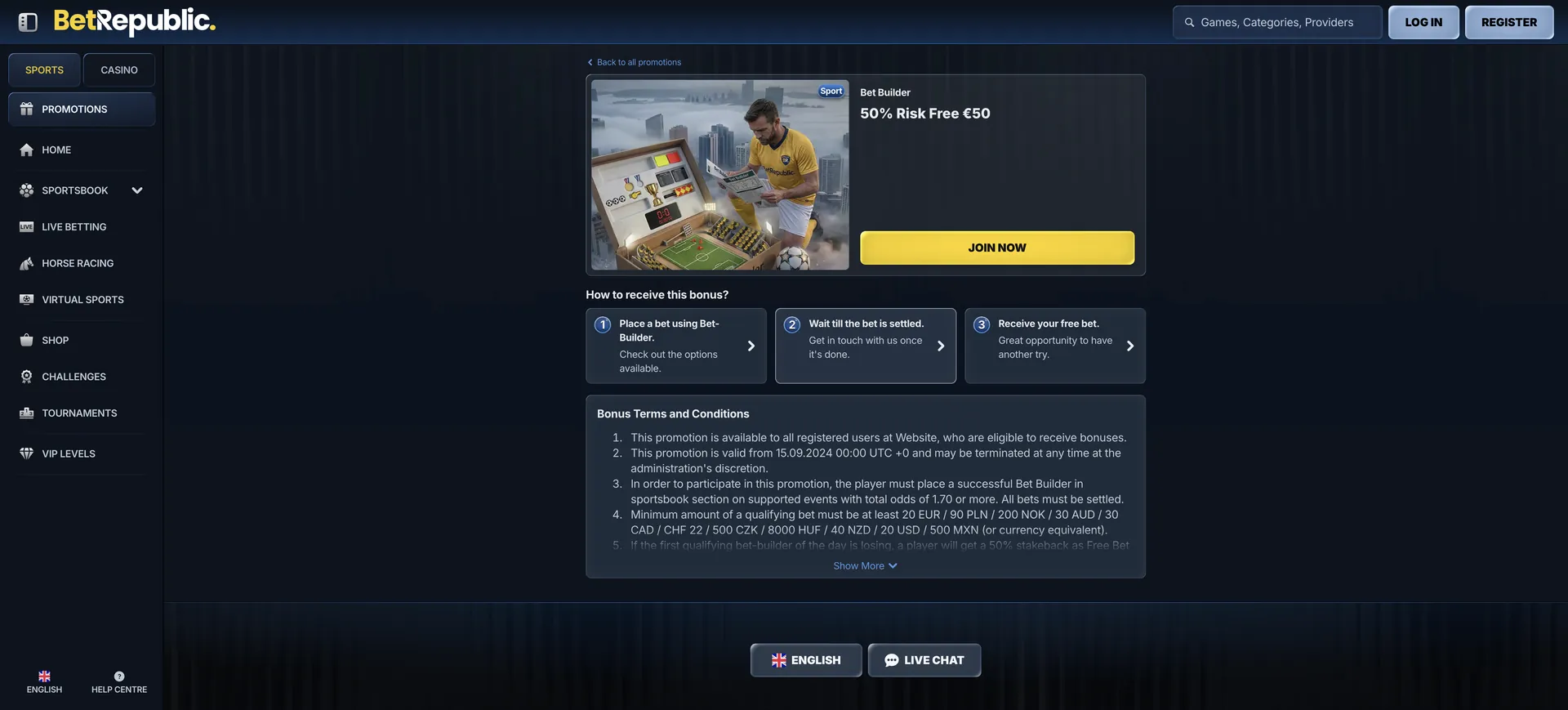 Betrepublic Casino: 2 De Aktionen 50 Risk Free 50