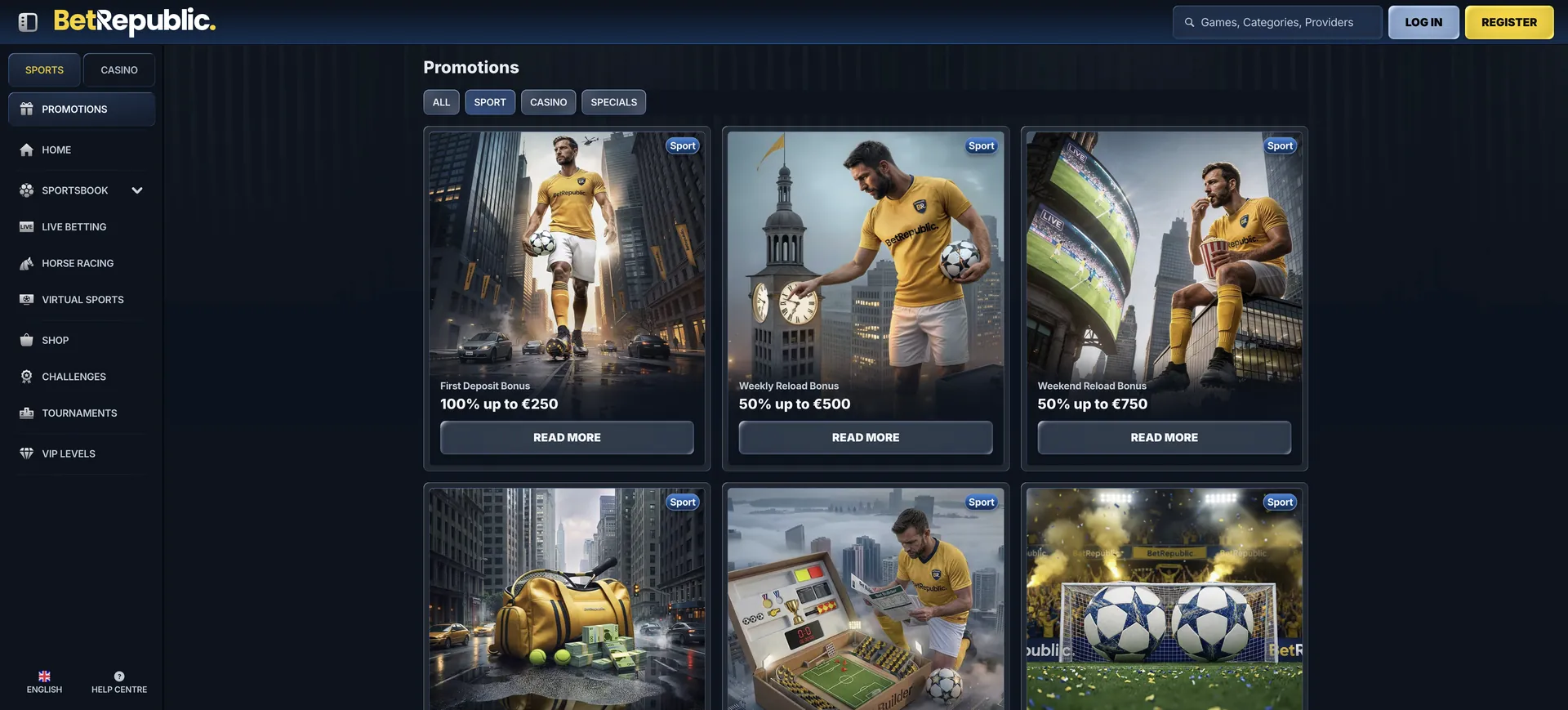 Betrepublic Sportwetten: 2 De Aktionen Sport